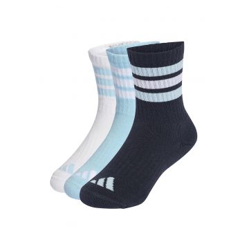 Set de 3 perechi de sosete lungi cu talpa dubla - Albastru ultramarin/Alb optic/Albastru deschis