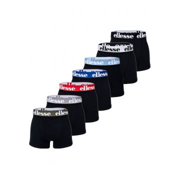 Set de boxeri cu banda logo in talie - 7 perechi - Rosu/Negru/Gri/Albastru
