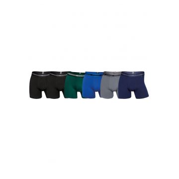Set de boxeri cu logo - 6 perechi - Verde/Negru/Gri/Albastru