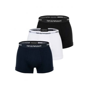 Set de boxeri din amestec de bumbac - 3 perechi - Alb/Negru/Albastru
