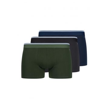 Set de boxeri din amestec de bumbac - 3 perechi - Verde/Negru/Albastru