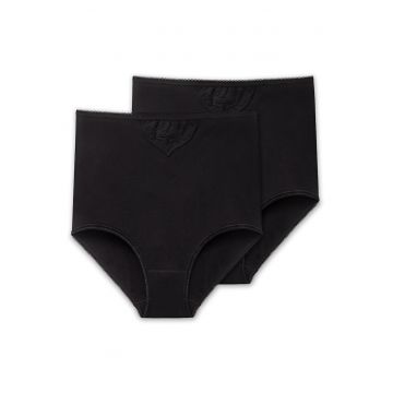 Set de chiloti cu talie inalta - 2 perechi - Negru
