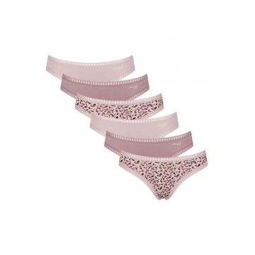 Set de chiloti cu talie joasa GO Crush Mini - 6 perechi - Roz