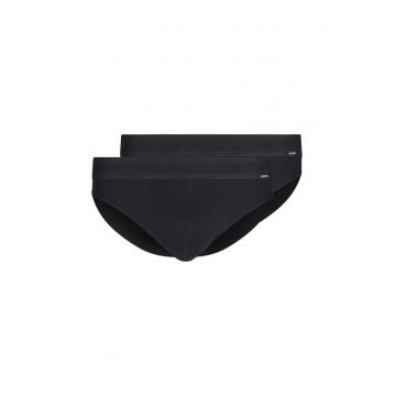 Set de chiloti cu talie joasa Retro - 2 perechi - Negru