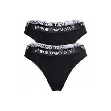 Set de chiloti din amestec de bumbac - 2 piese - Negru