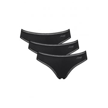 Set de chiloti din amestec de bumbac - 3 perechi - Negru