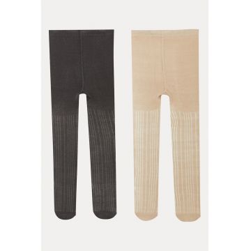 Set de dresuri striate - 2 perechi - Crem/Gri inchis