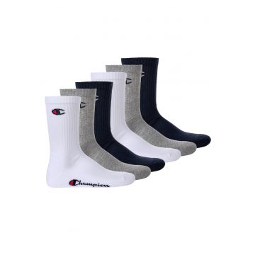 Set de sosete lungi unisex - 6 perechi - Alb/Gri/Albastru