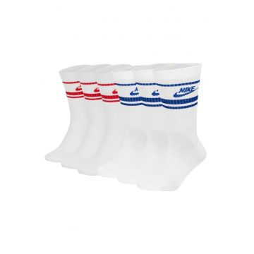 Set de sosete lungi unisex cu imprimeu logo Everyday Essential - 6 perechi - Rosu/Alb/Albastru