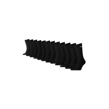 Set de sosete lungi unisex cu logo - 12 perechi - Negru