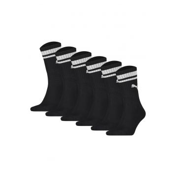 Set de sosete lungi unisex cu logo - 6 perechi - Negru