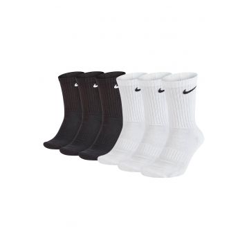 Set de sosete lungi unisex cu model monograma - 6 perechi - Alb/Negru