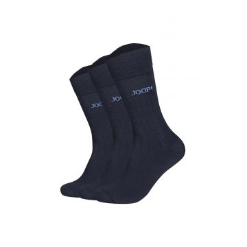 Set de sosete lungi unisex din amestec de bumbac - 3 perechi - Albastru inchis