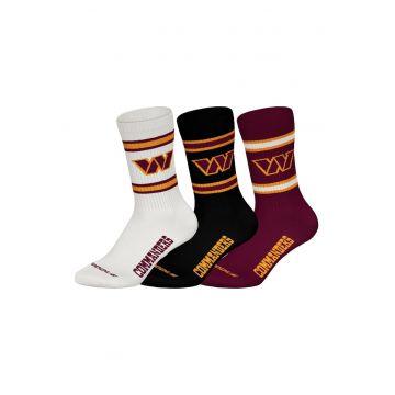 Set de sosete lungi unisex NFL - 3 perechi - Alb/Visiniu/Negru