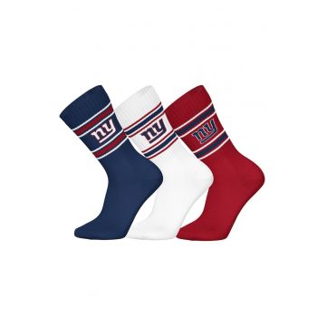 Set de sosete lungi unisex NFL - 3 perechi - Rosu inchis/Alb optic/Bleumarin