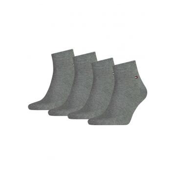 Set de sosete scurte cu logo discret 14171 - 4 perechi - Gri