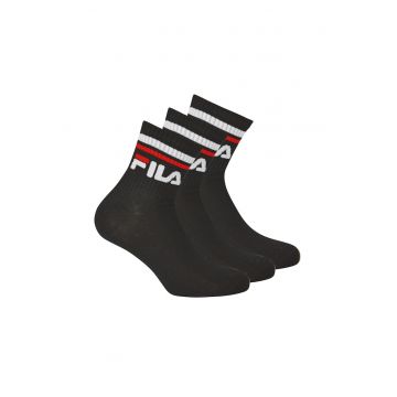 Set de sosete scurte unisex cu logo - 3 perechi - Negru