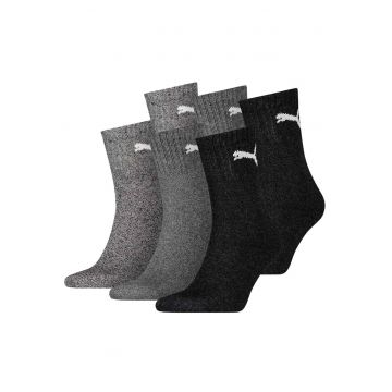 Set de sosete scurte unisex pentru tenis - 6 perechi - Alb/Gri inchis