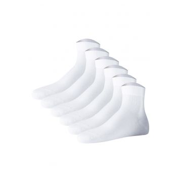 Set de sosete scurte unisex Premium Essential - 6 perechi - Alb