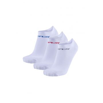 Set de sosete unisex pana la glezna - 3 perechi - Alb