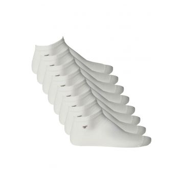 Set de sosete unisex pana la glezna - 8 perechi - Alb