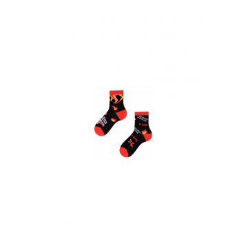 Sosete lungi pentru copii -  Imprimeu cu flacari - Multicolor -