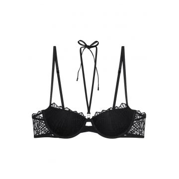 Sutien balconet -  negru - 47% poliester - 43% poliamida - 10% elastan -
