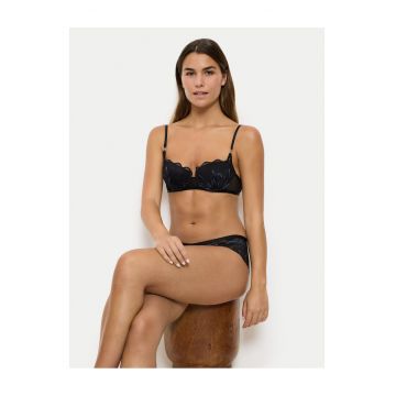 Sutien balconet -  negru - 75% poliamida - 25% elastan