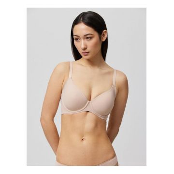 Sutien clasic microfibra buretat cu sarme  10038 - Nude
