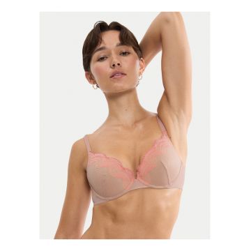 Sutien cu armatura -  bej - sustinere metalica - poliester -
