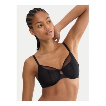 Sutien cu armatura -  negru - dantela - material elastic - ajustabil