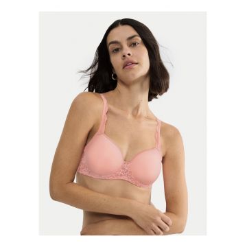 Sutien cu armatura -  roz si rosu - dantela - material elastic