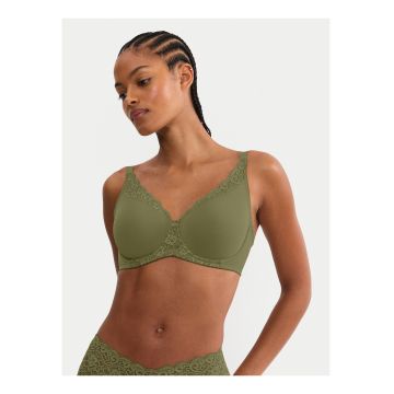 Sutien cu armatura -  Verde - dantela florala - material elastic