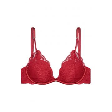 Sutien de tip push-up Trixie  Negru - Rosu