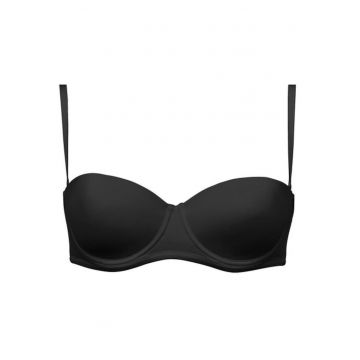 Sutien microfibra balconet cu balene si sarme  CD003 00B1 - Negru