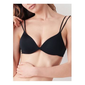 Sutien microfibra clasic buretat fara sarme  CD017 00B1 - Negru