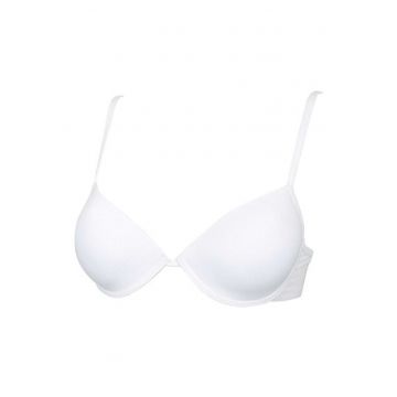 Sutien microfibra T-shirt cu push-up si sarme  8643 00B1 - Alb