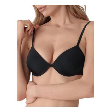 Sutien microfibra T-shirt cu push-up si sarme  8643 00B1 - Negru