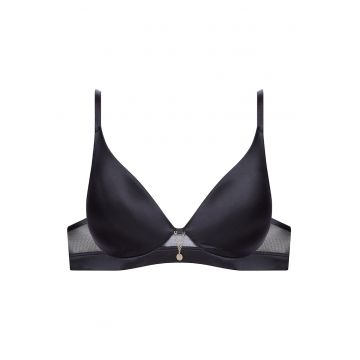 Sutien  Nubia - negru - textil - detalii din plasa