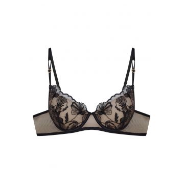 Sutien push-up -  Bumbac - Model Ophelia - Negru