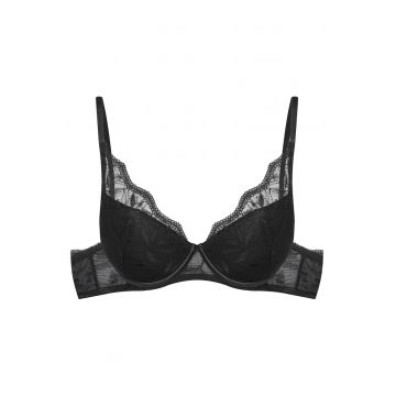 Sutien push-up -  Dantela - Model Odessa - Negru