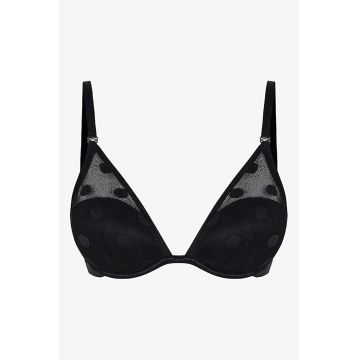 Sutien push-up de plasa cu buline - Negru