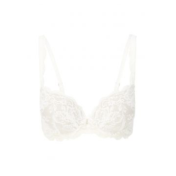 Sutien push-up din dantela cu bretele ajustabile - Alb murdar