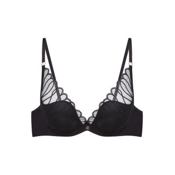 Sutien push-up -  Mesh/Elastan - Model Olyvia - Negru