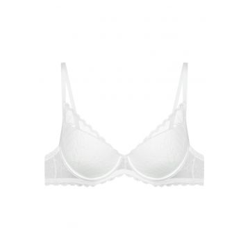 Sutien push-up Oprah -  Dantela/Bumbac - Alb