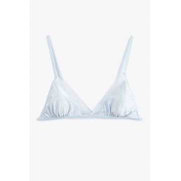 Sutien triunghiular cu garnituri de dantela - Albastru pastel