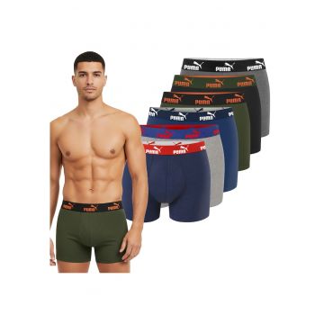 Boxeri barbati  bumbac - set 6 bucati - kaki si bleumarin - Multicolor