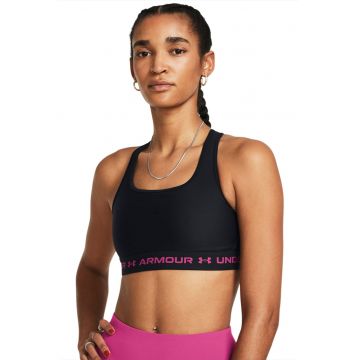 Bustiera cu sustinere medie pentru fitness - Negru/Fucsia