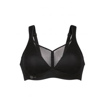Bustiera sport din material respirabil cu animal print - Negru