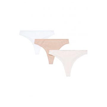 Chiloti tanga  Bumbac - Pachet de 3 perechi - Multicolor